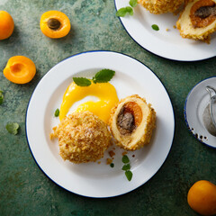 Traditional sweet dumplings with apricot