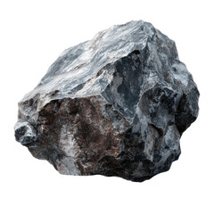 Obraz premium A large dark rock displays its rough surface and unique patterns, illuminated by bright studio lights