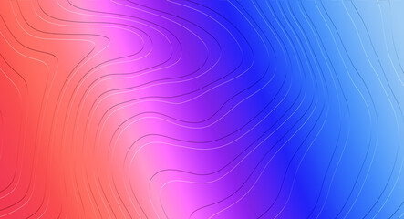 Obraz premium Modern digital art background featuring flowing topographic lines over a vibrant gradient