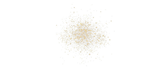 A golden glitter explosion with sparkling particles creates a stunning light effect on a transparent PNG background