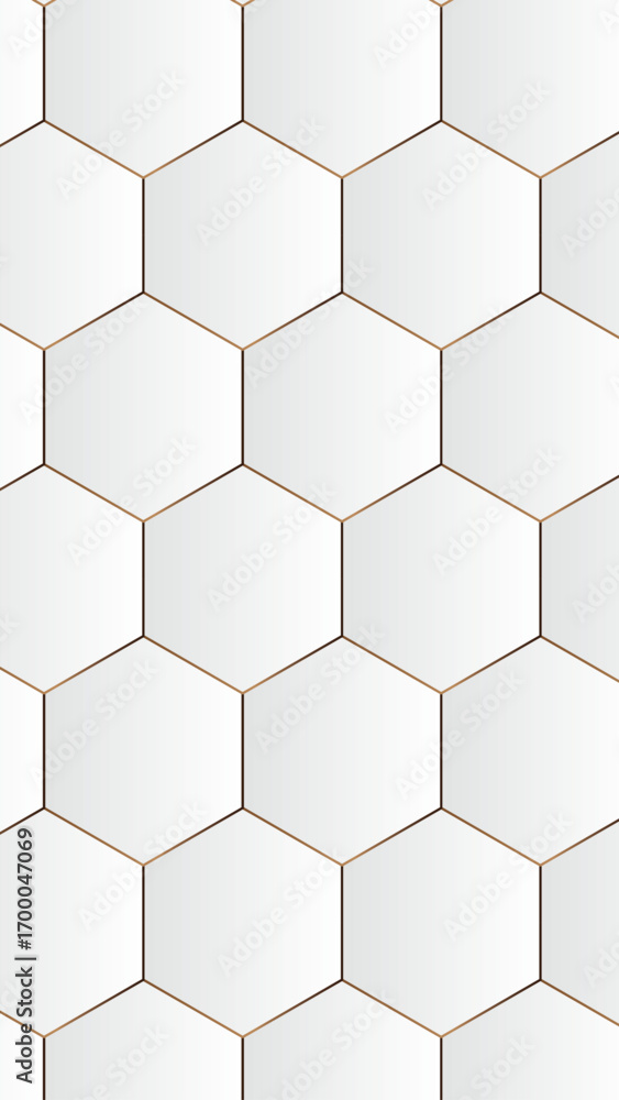 Aufkleber 3d hexagonal shape abstract pattern background | modern golden geometric vector suit for mobile layo