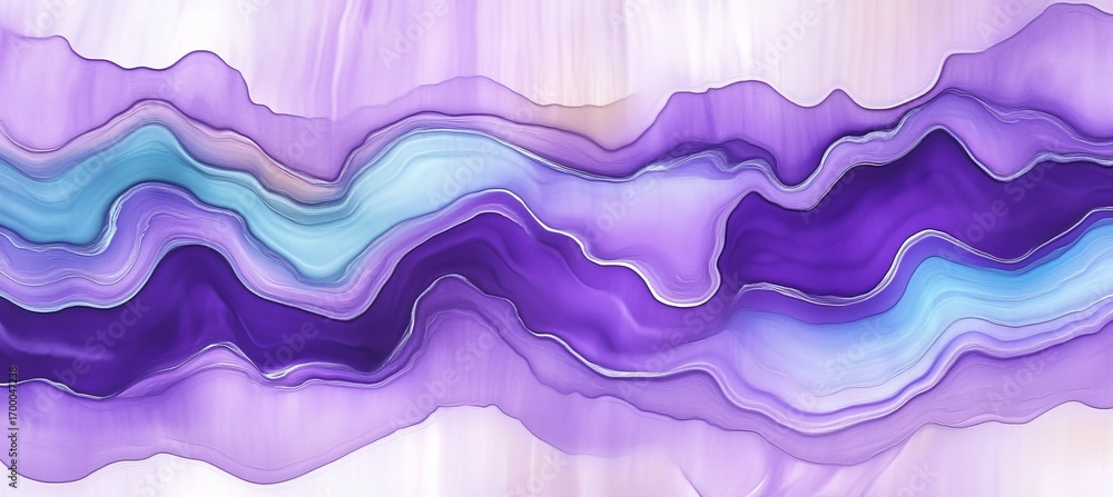 Aufkleber glacier violet abstraction with cloudy sand tones and elegant waves pattern in artistic fluidity