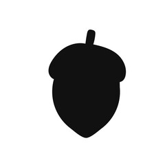 Black silhouette acorn icon. Perfect vector for autumn designs, fall decorations, harvest festivals, gardening projects and seasonal graphics.