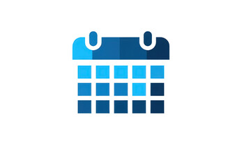 Pixelated Blue Calendar Icon on Black Background
