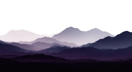 Misty mountain range, muted colors