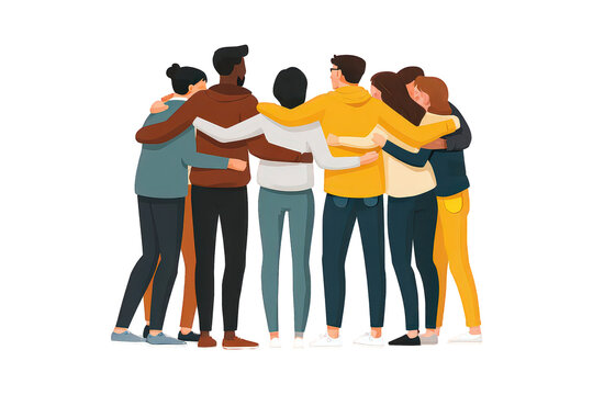 Naklejki Diverse Group Hugging Together
