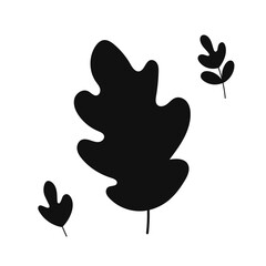 Black silhouette oak leaf icon. Perfect vector for autumn designs, fall decorations, harvest festivals, gardening projects and seasonal graphics.