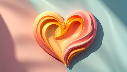 Abstract heart shape, vibrant colors