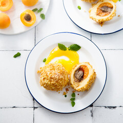 Traditional sweet dumplings with apricot