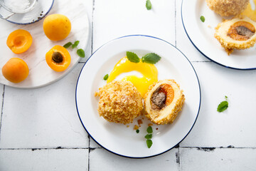 Traditional sweet dumplings with apricot