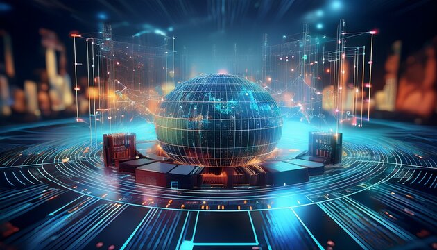 quantum computers analyzing global trade data with a digital interface trade analytics nextgen computing for optimizing importexport strategies