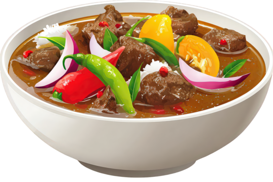Bowl Of Beef Curry With Vegetables - Powered by Adobe