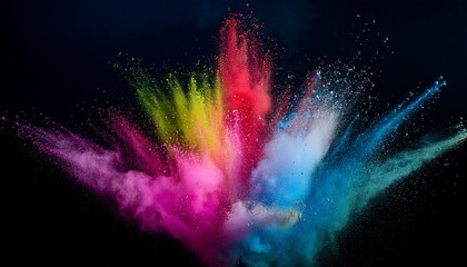Fototapeta premium vibrant powder explosion with dynamic color bursts and striking contrast against a dark background