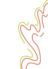 abstract line with motif wave orange and green