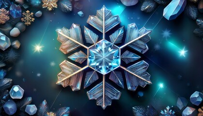 hexagon snowflakes gemstone crystal jewelry