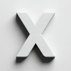 Obraz premium the letter X in a solid white color on white background