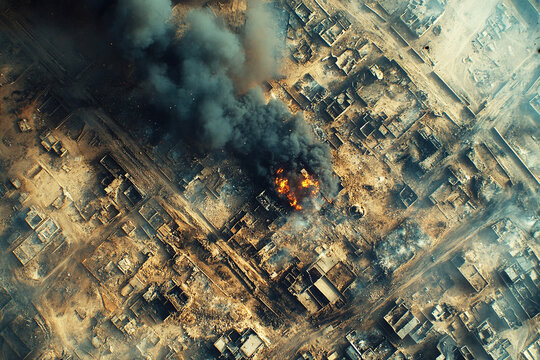 Military actions captured from satellite surveillance during recent conflicts