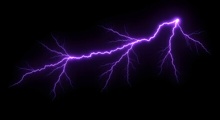 Bright purple lightning bolt striking across a dark background.