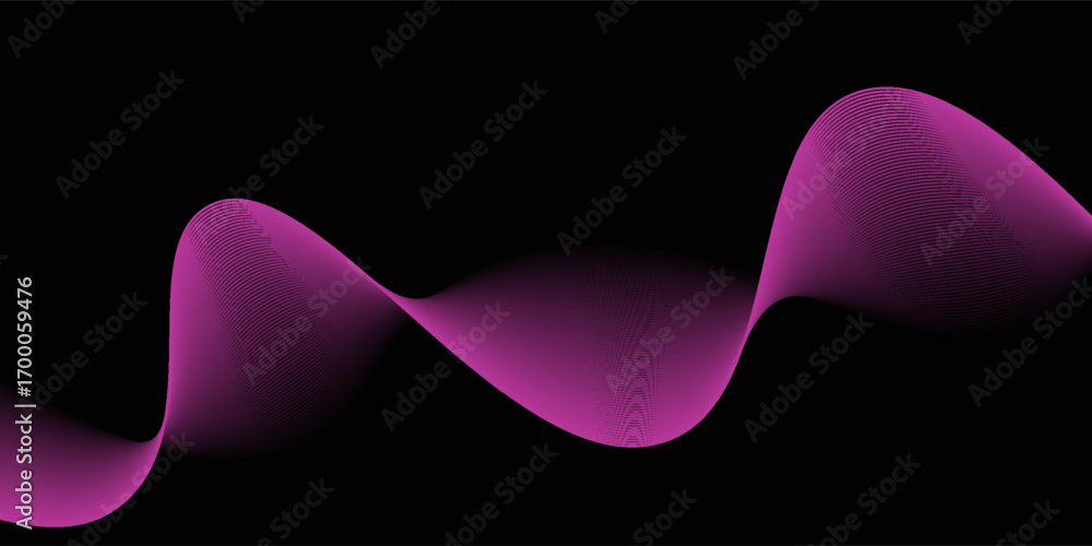 Poster vector wave lines smooth flowing dynamic blue purple pink gradient isolated on white background for 