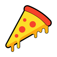 Pizza slice vector PNG, melted cheese, cartoon style