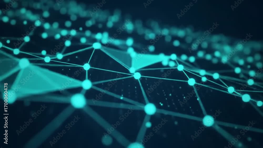 Poster abstract network connections digital data flow technology background.
