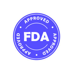FDA Approved icon set. Food and Drug Administration FDA label, badge, logo, symbol, black, vector, isolated illustration. FDA registered certified, accepted, verified, allowed, authorised made sign.