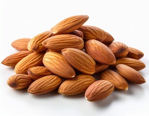 Fototapeta premium pile of almonds on white background