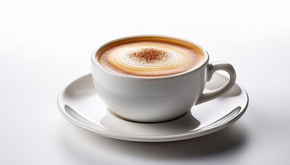 Fototapeta premium coffee white cup of cappuccino on white background