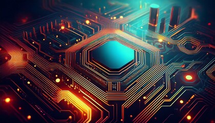 electronic circuit board background generative ai