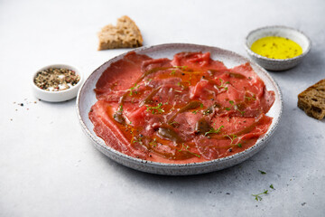 Traditional beef carpaccio