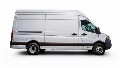 clean white cargo van isolated on white studio background transportation shipping
