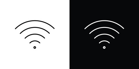 Wifi icon pictogram on White Background Editable Stroke.