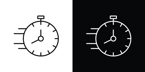 Time fast icon pictogram on White Background Editable Stroke.