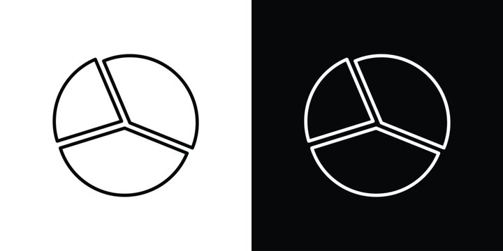 Pie chart icon pictogram on White Background Editable Stroke.