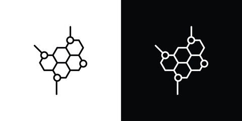 Molecule icon pictogram on White Background Editable Stroke.