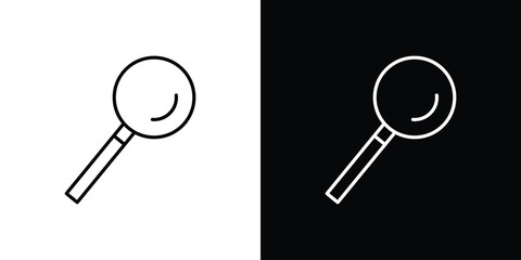 Loupe icon pictogram on White Background Editable Stroke.