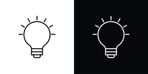 Lightbulb icon pictogram on White Background Editable Stroke.