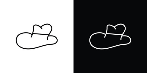 Hat icon pictogram on White Background Editable Stroke.