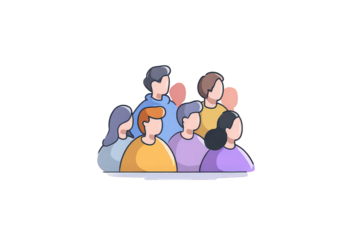 Group Of People Pixel Art Illustration