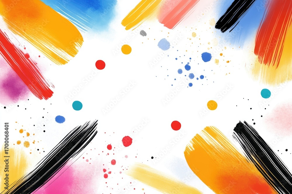 Poster vibrant abstract background with colorful brush strokes and artistic splatter