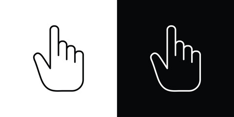 Finger icon pictogram on White Background Editable Stroke.