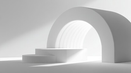 Minimalist tech-inspired abstract shapes on a white background, symbolizing modernity and innovation
