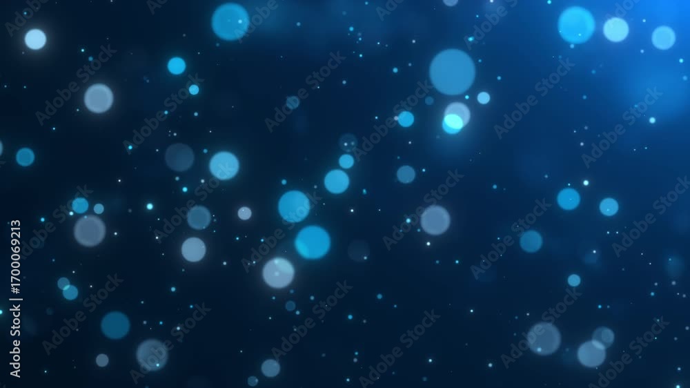 Wall mural blue light defocused bokeh backgrounds particles loop
