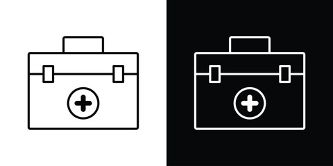 Doctor bag icon pictogram on White Background Editable Stroke.