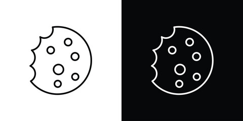 Cookie icon pictogram on White Background Editable Stroke.