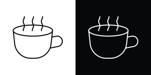 Coffee icon pictogram on White Background Editable Stroke.