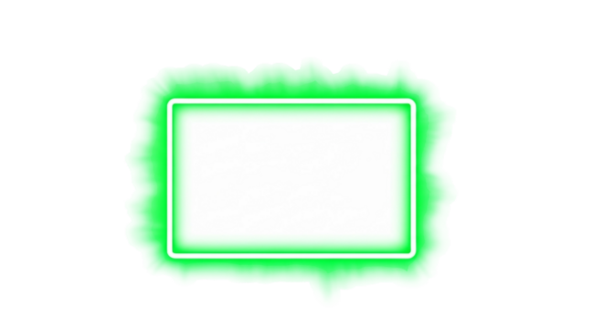 Neon Green Rectangle Frame with Glow Effect | Abstract Light Border Design Element for Graphic Overlays and Modern Backgrounds