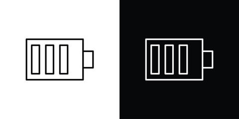 Battery icon pictogram on White Background Editable Stroke.