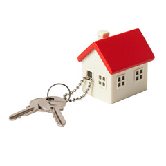 House model with keys for real estate concept isolated PNG with Transparent Background