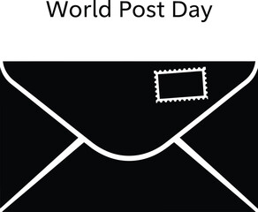 World post day concept with envelope and stamp international day of post and postal service